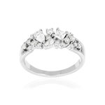 Bague argent 925 et zirconias - vue 1