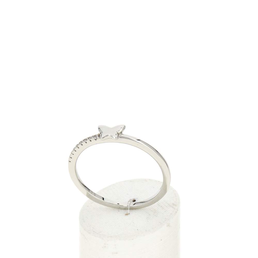 Bague argent 925 et zirconias motif papillon - vue 2