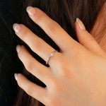 Bague argent 925 et zirconias - vue porté 1