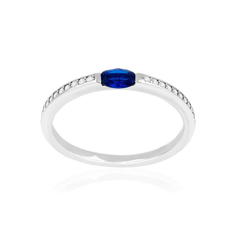 Bague argent 925 pierres imitation et zirconias - vue 1