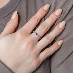 Bague argent 925 pierres imitation et zirconias - vue porté 1