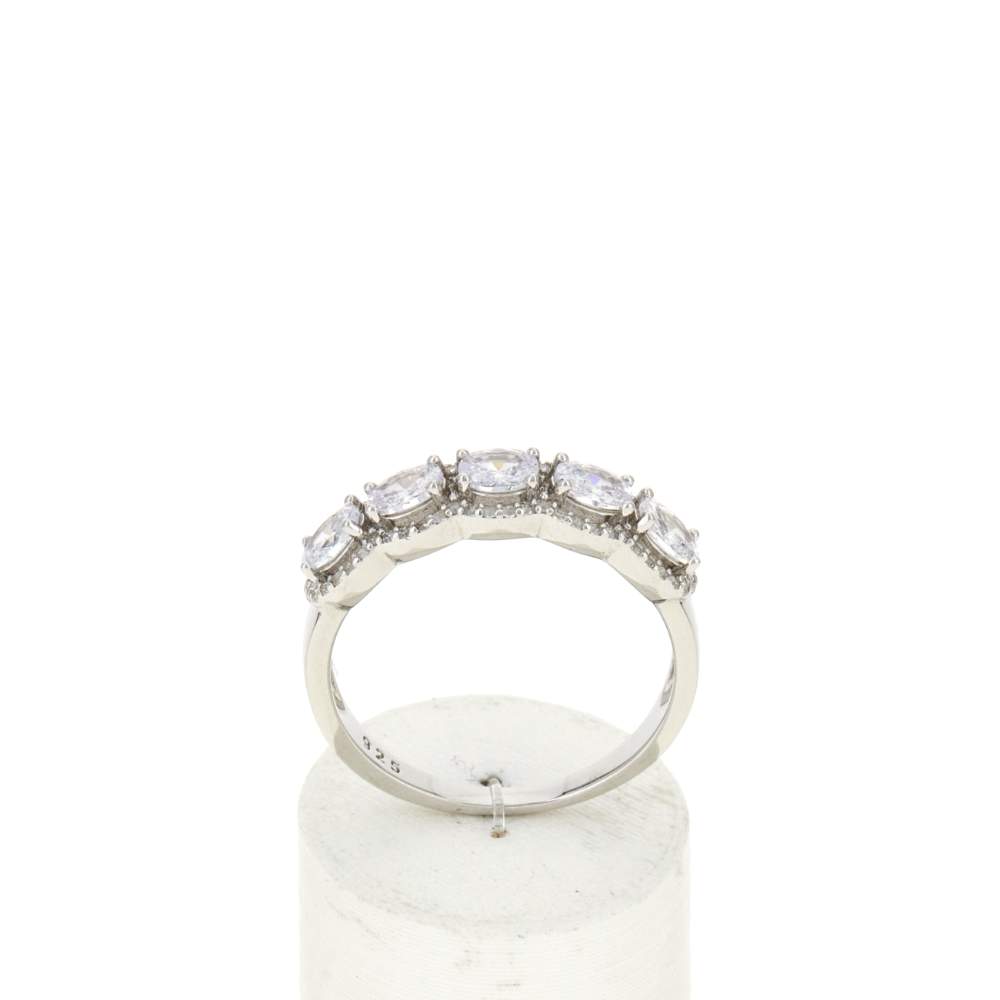 Bague argent 925 et zirconias - vue 1