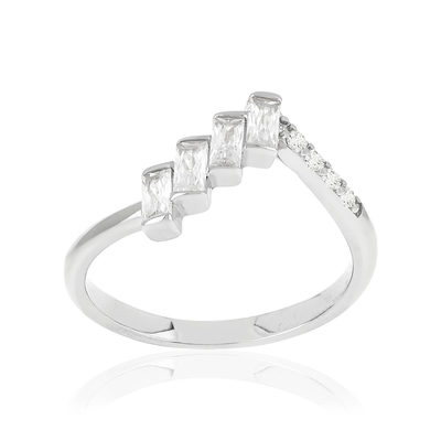 Bague argent 925 et zirconias - vue 1