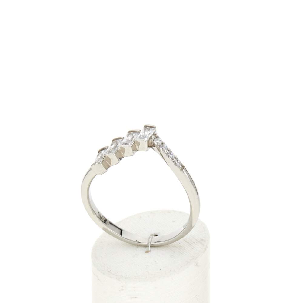 Bague argent 925 et zirconias - vue 2
