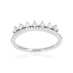 Bague argent 925 et zirconias - vue 1