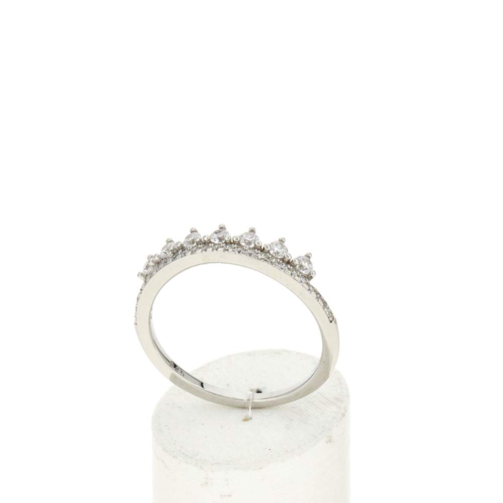Bague argent 925 et zirconias - vue 2
