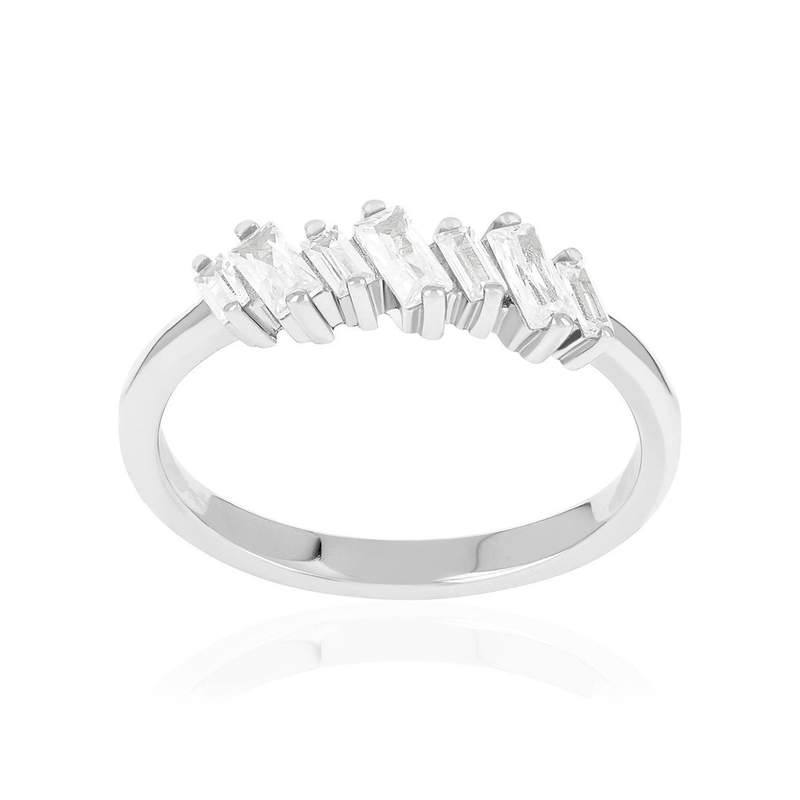 Bague argent 925 et zirconias - vue 1