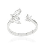 Bague argent 925 et zirconias ouverte - vue 1