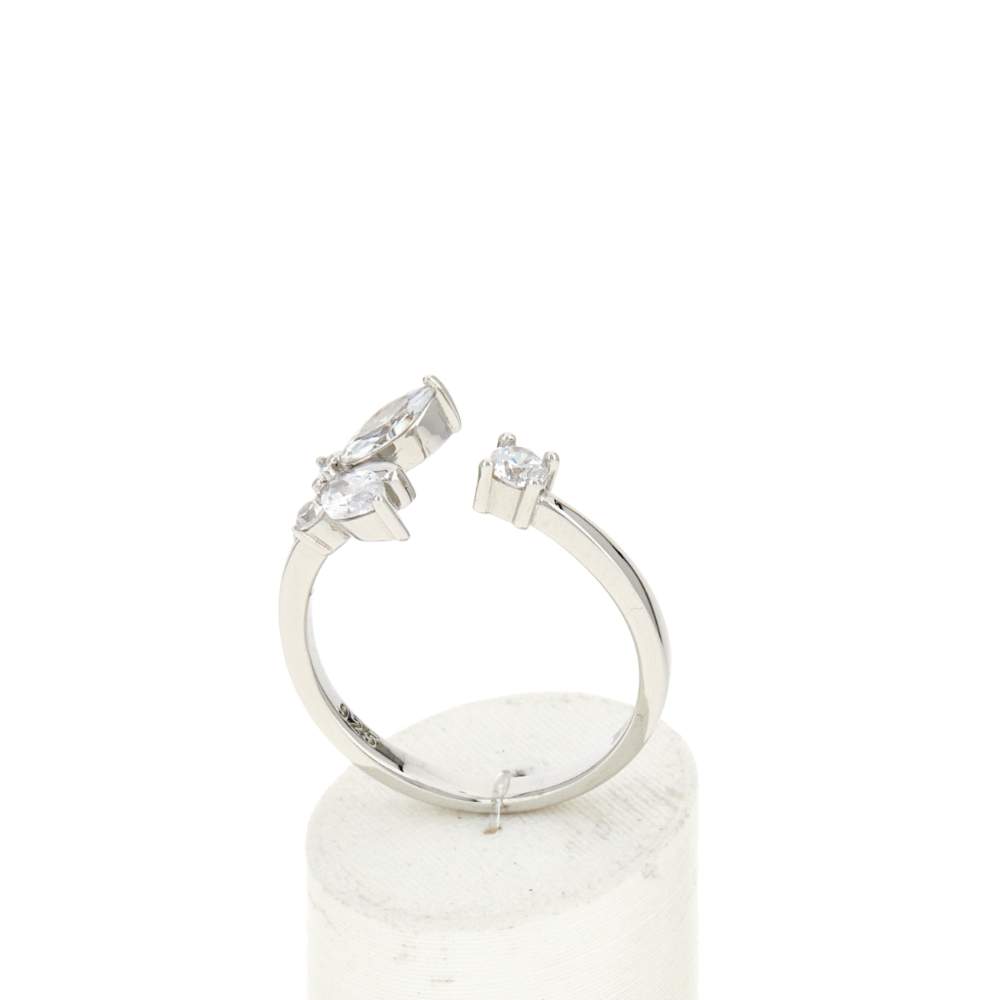 Bague argent 925 et zirconias ouverte - vue 2