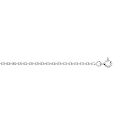 Chaine maille forcat or 750 blanc 50 cm
