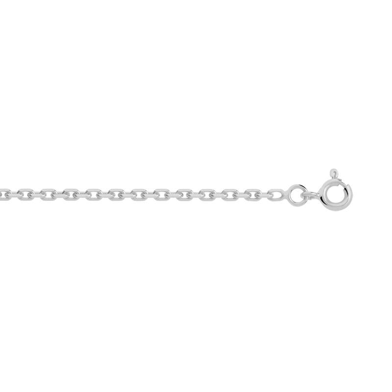 Chaine maille forcat or 750 blanc 50 cm - vue D1