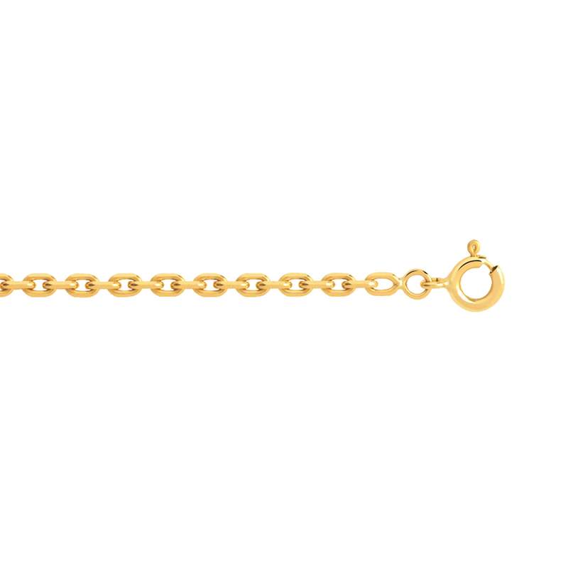 Chaîne maille forçat or 750 jaune 50 cm - vue D1