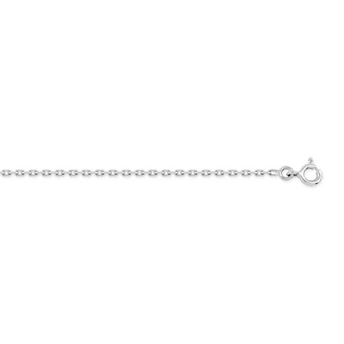 Chaine maille forçat or 750 blanc 45 cm
