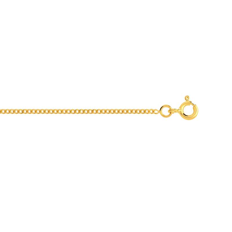 Chaine or 750 jaune maille gourmette 40 cm - vue D1