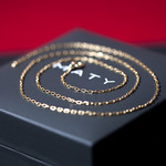 Chaîne or 750 jaune maille forçat 50 cm - vue D2