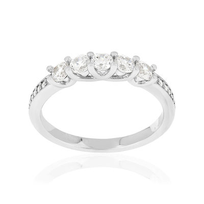 Bague argent 925 et zirconias - vue 1