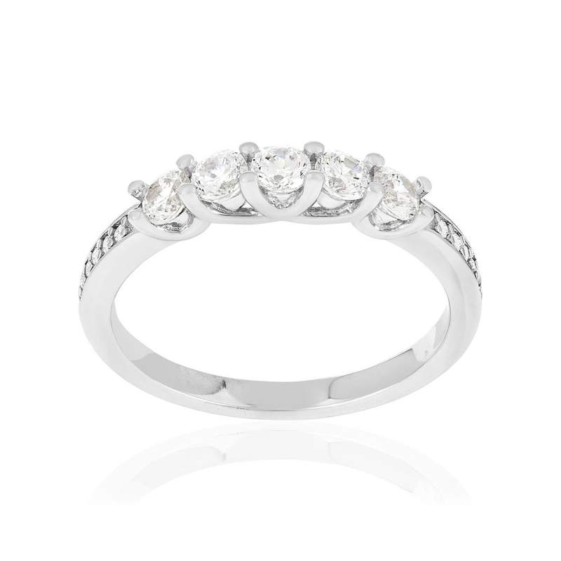 Bague argent 925 et zirconias - vue 1