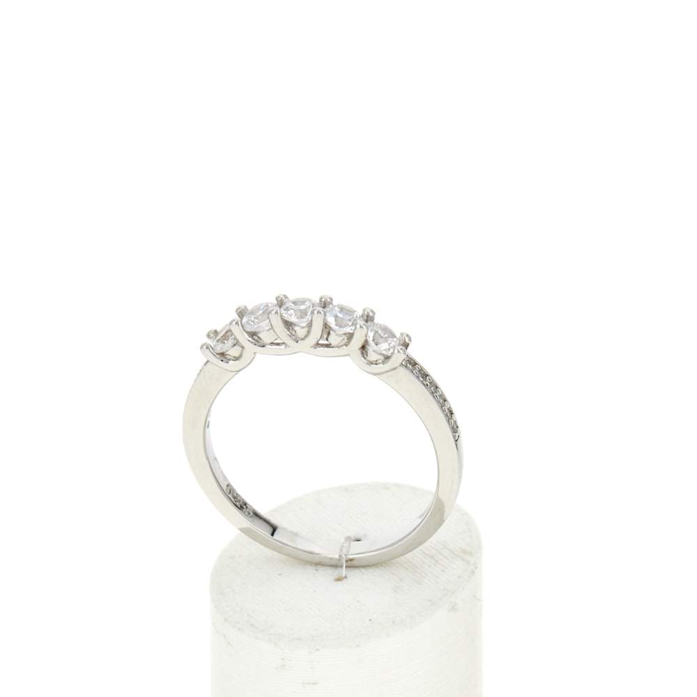 Bague argent 925 et zirconias - vue 2
