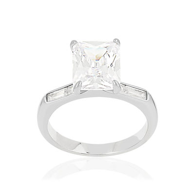 Bague argent 925 et zirconias - vue 1
