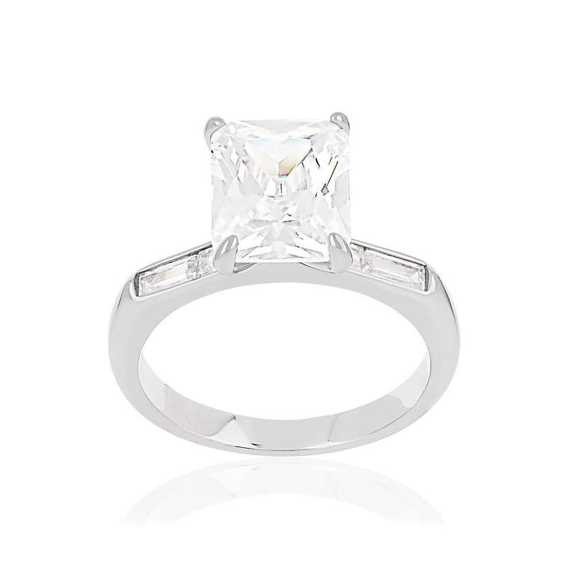 Bague argent 925 et zirconias - vue 1