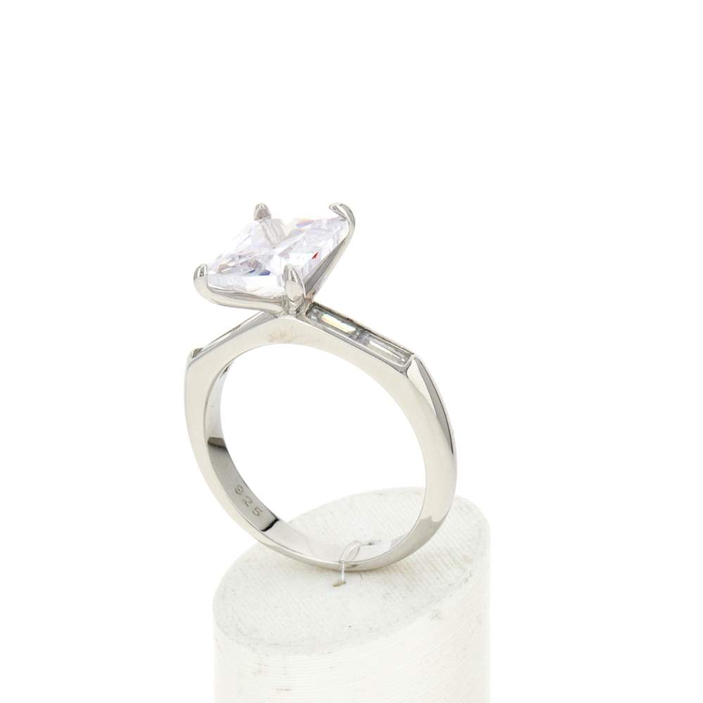 Bague argent 925 et zirconias - vue 3