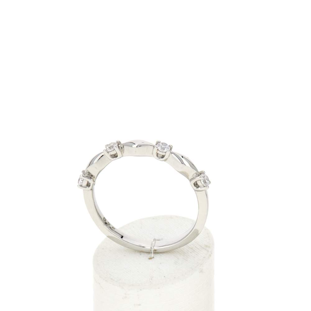 Bague argent 925 et zirconias - vue 2
