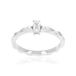 Bague argent 925 et zirconias - vue 1