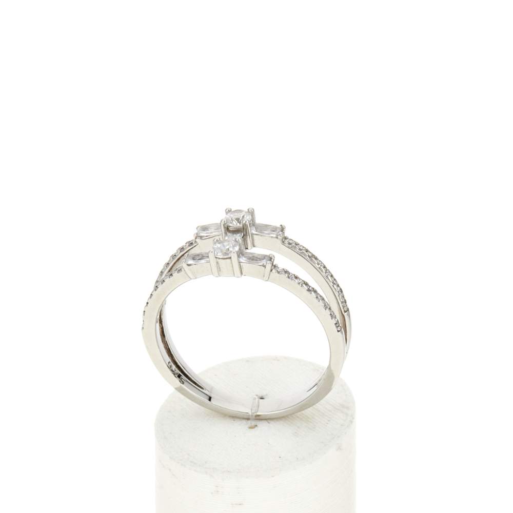 Bague argent 925 et zirconias - vue 2