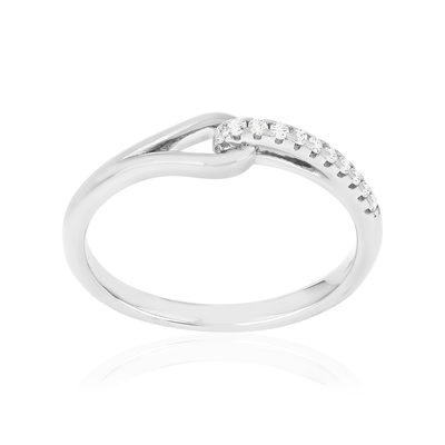 Bague argent 925 et zirconias - vue 1