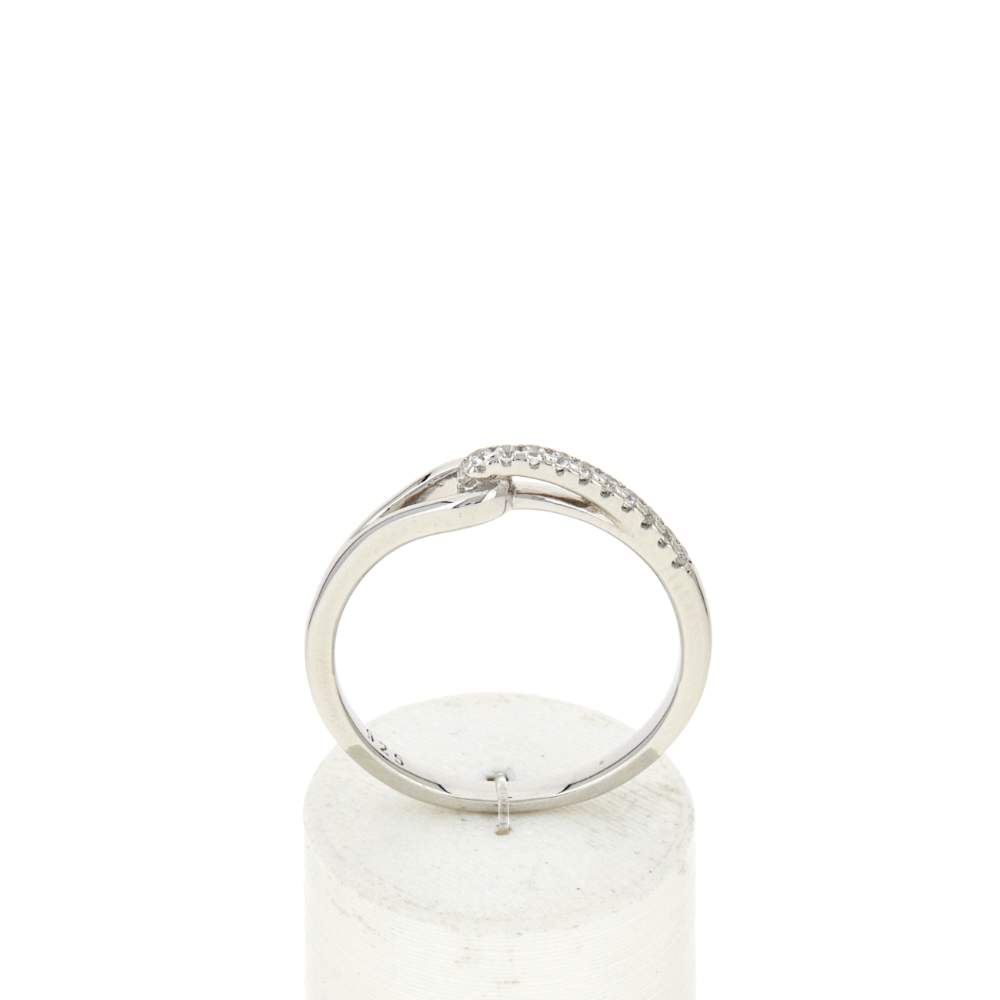 Bague argent 925 et zirconias - vue 1