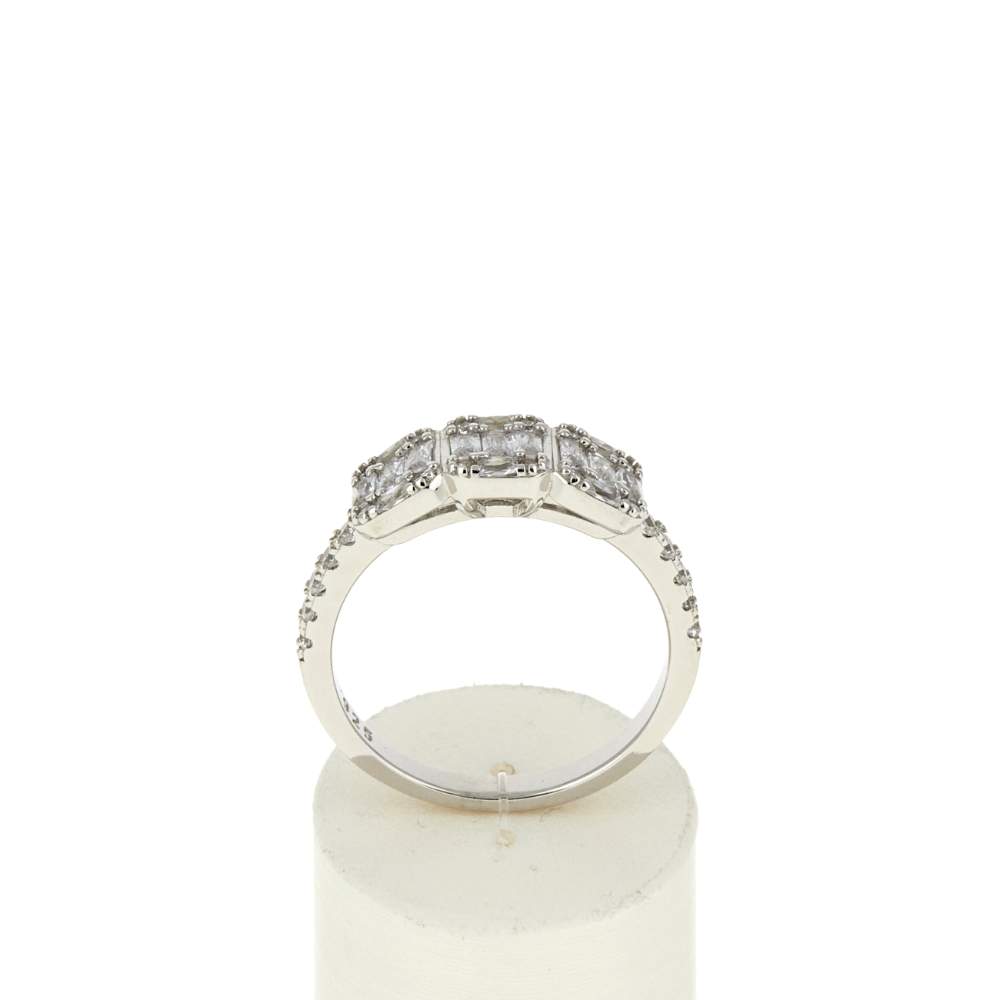 Bague argent 925 et zirconias - vue 1