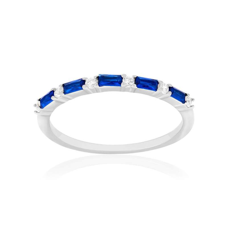 Bague argent 925 pierres imitation et zirconias - vue 1