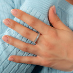 Bague argent 925 et zirconias - vue porté 1