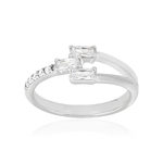 Bague argent 925 et zirconias - vue 1