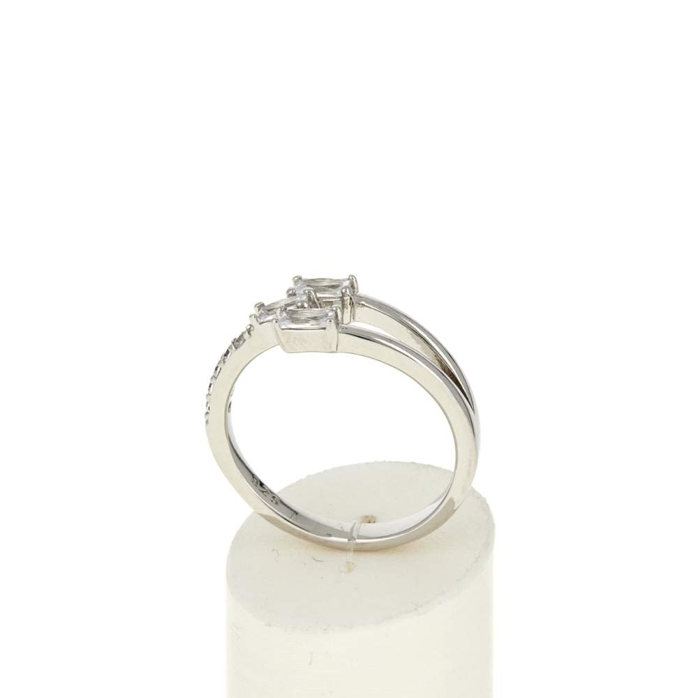 Bague argent 925 et zirconias - vue 2