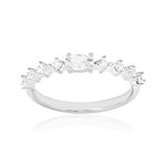 Ring van 925 zilver met zirkonia's - aanzicht 1