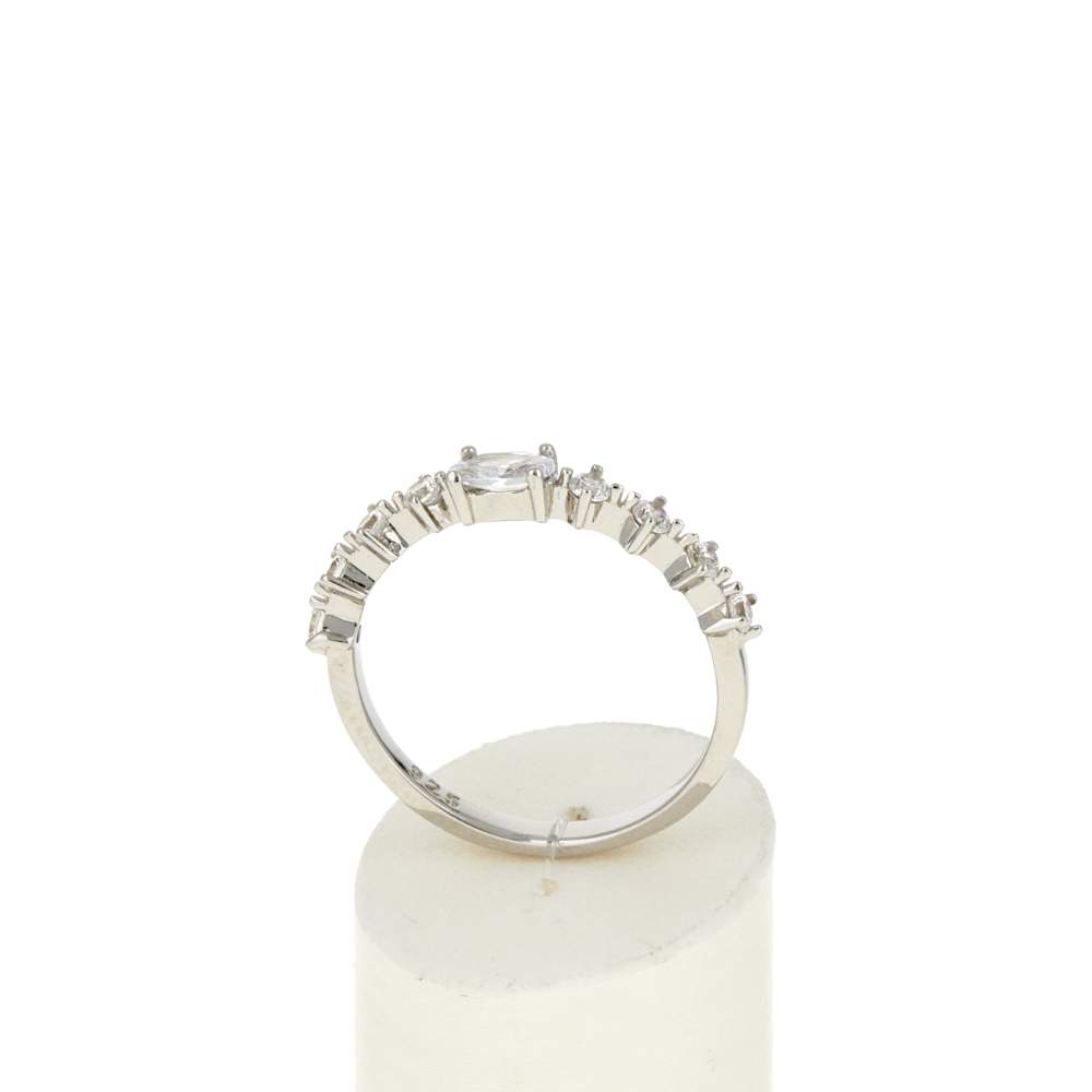 Bague argent 925 et zirconias - vue 2