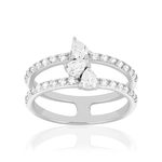 Bague argent 925 et zirconias - vue 1