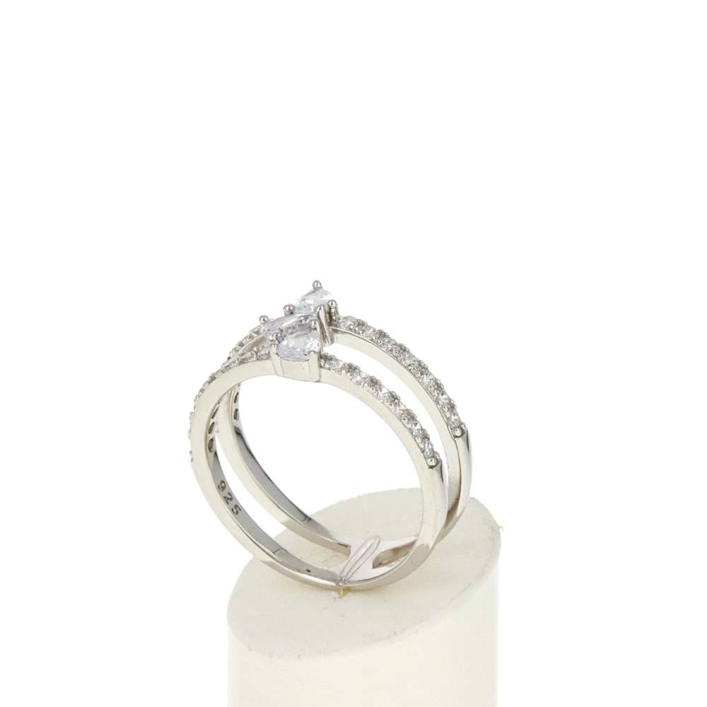 Bague argent 925 et zirconias - vue 3
