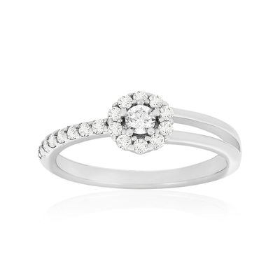 Bague argent 925 et zirconias - vue 1