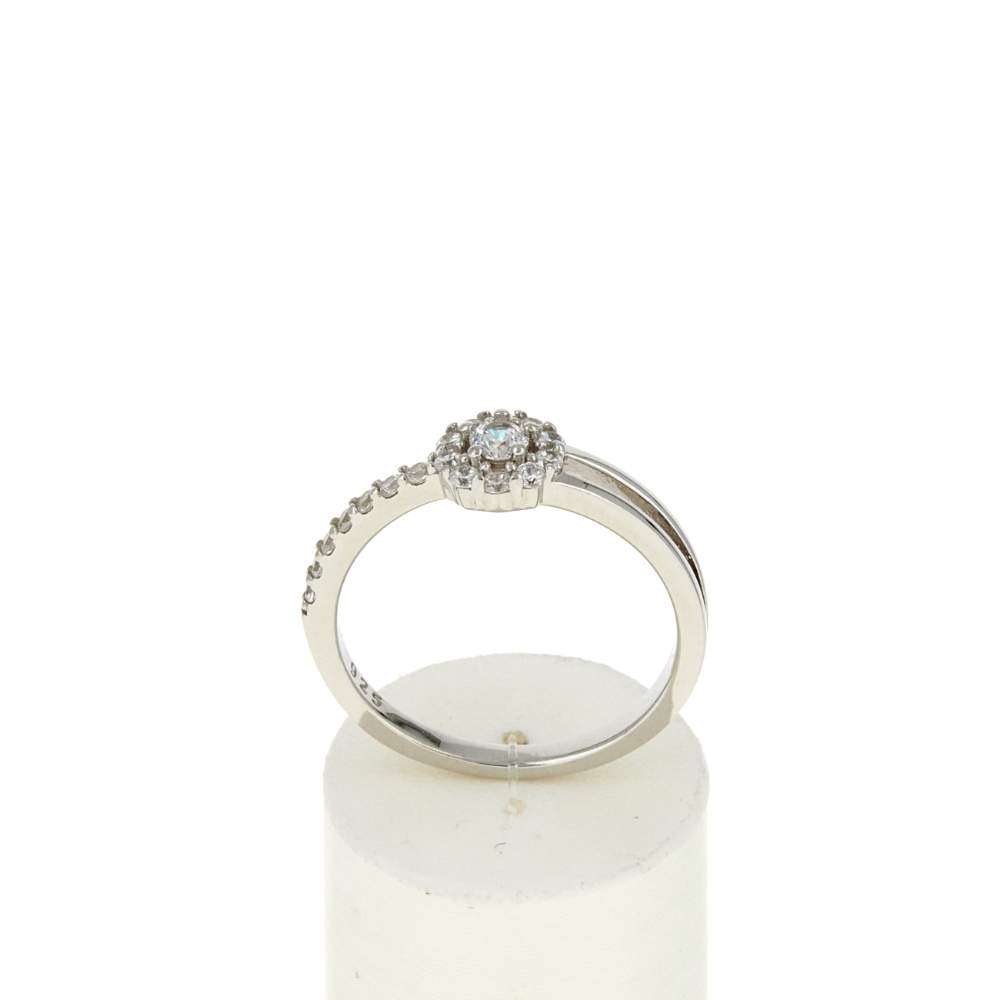 Bague argent 925 et zirconias - vue 1