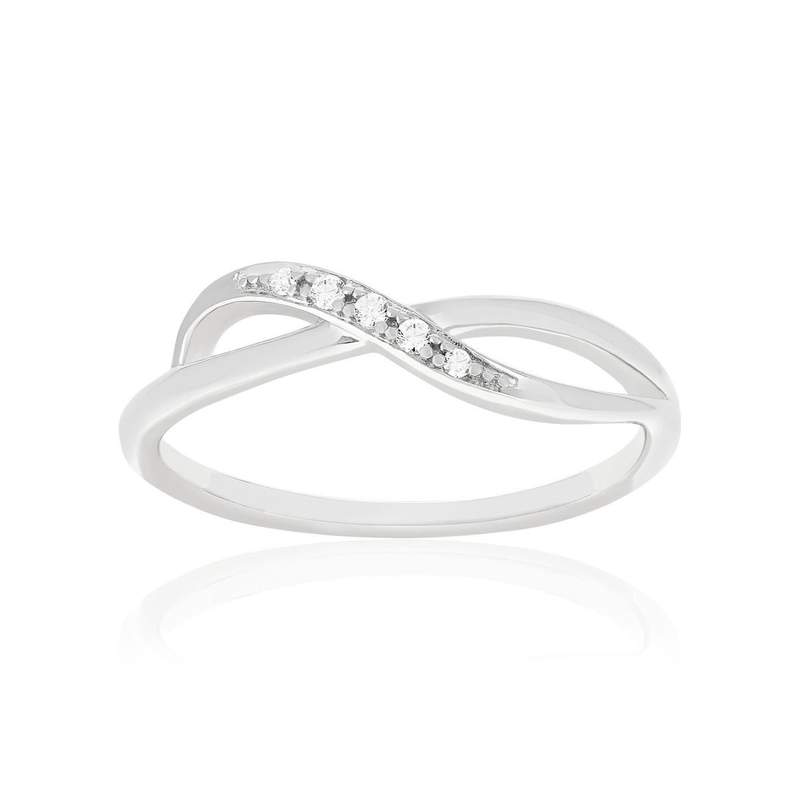 Bague argent 925 et zirconias - vue 1