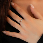 Bague argent 925 et zirconias - vue porté 1