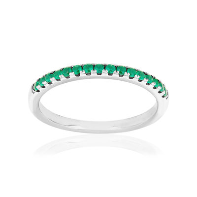 Bague argent 925 et zirconias - vue 1