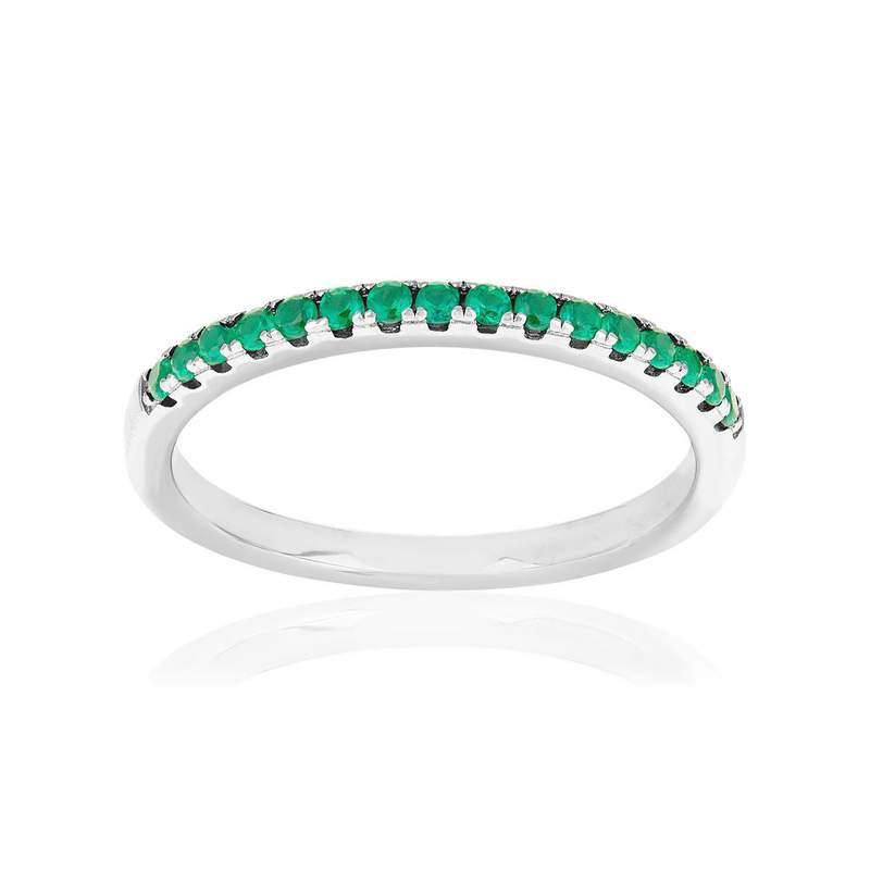 Bague argent 925 et zirconias - vue 1