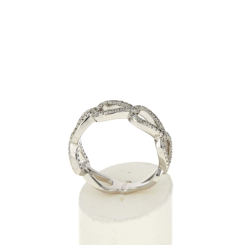 Bague argent 925 et zirconias - vue 2