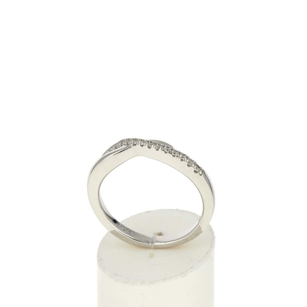 Bague argent 925 et zirconias - vue 2