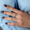 Bague argent 925 pierres imitation bleus et zirconias motif infini - vue Vporté 1