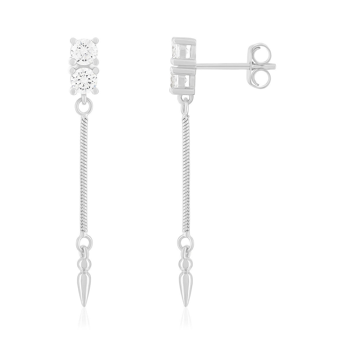 Boucles d'oreilles argent 925 et zirconias