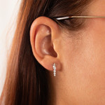 Boucles d'oreilles argent 925 et zirconias - vue porté 1